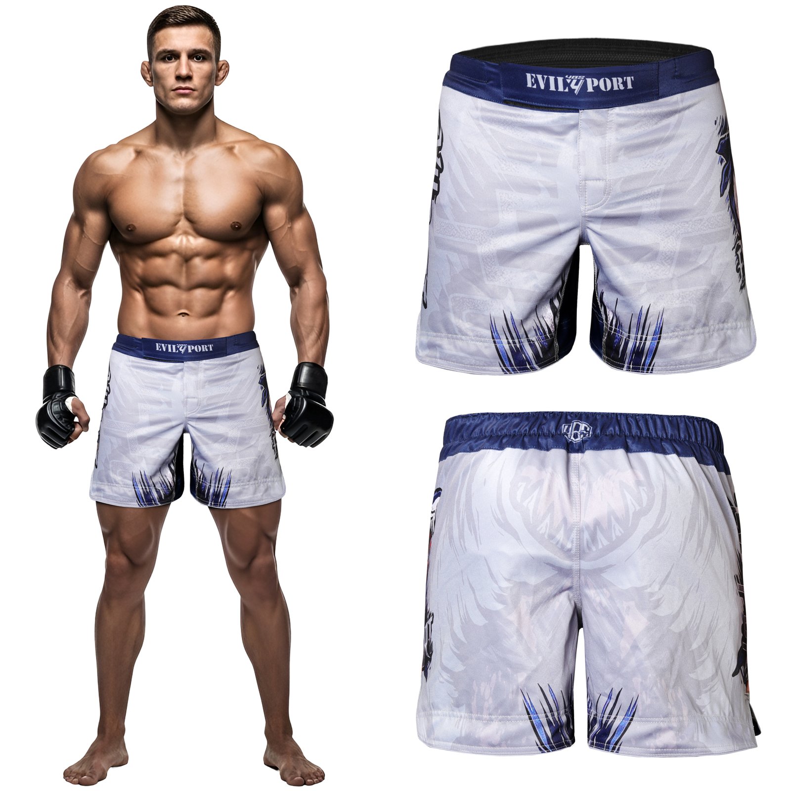 4B MMA Shorts| Lightweight High-Stretch Shorts for Men | Compression Fit, Secure Waistband & Flatlock Stitching | Grappling, BJJ, Muay Thai, Kickboxing & Gym Training Search this page - Image 3