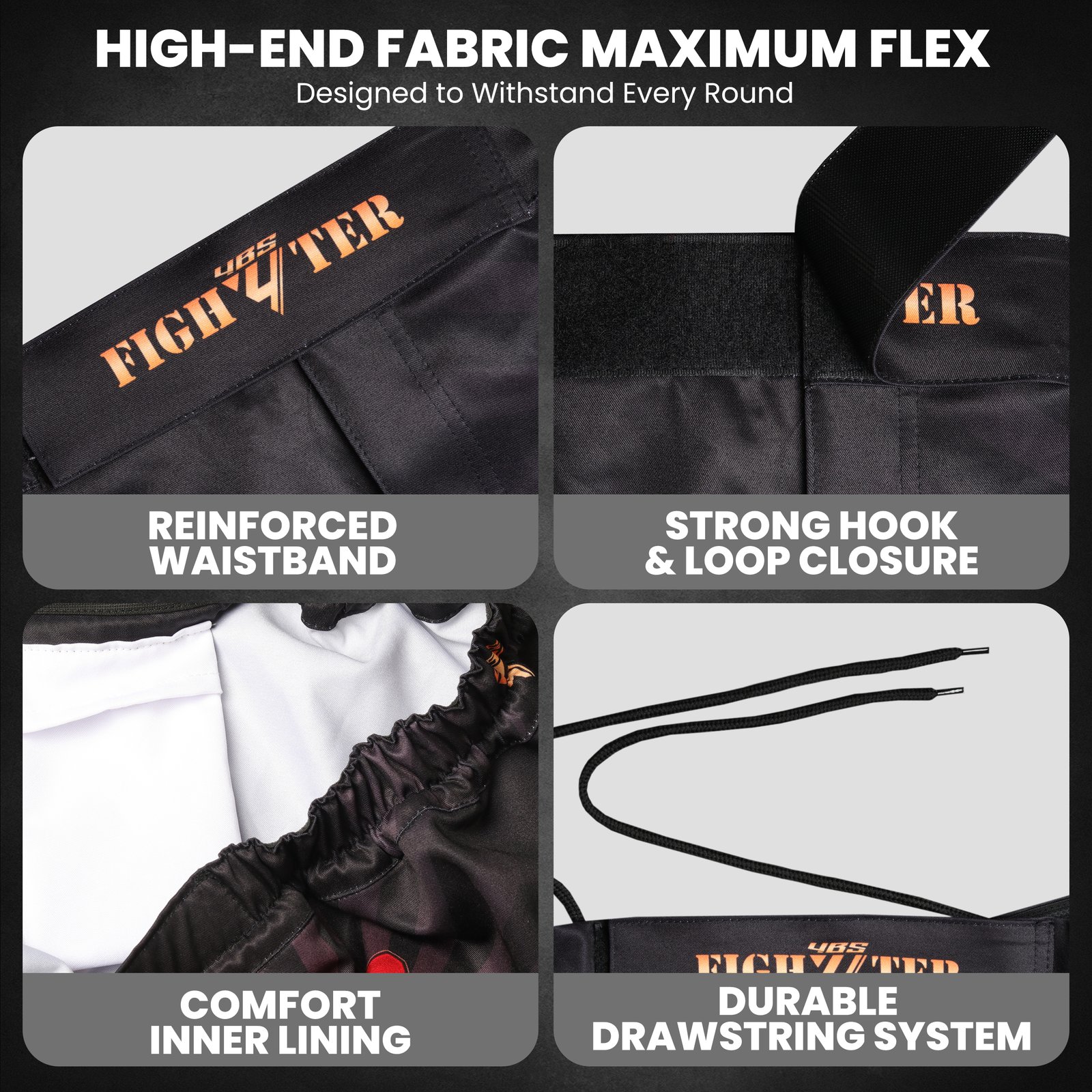 4B MMA Shorts| Lightweight High-Stretch Shorts for Men | Compression Fit, Secure Waistband & Flatlock Stitching | Grappling, BJJ, Muay Thai, Kickboxing & Gym Training Search this page - Image 3