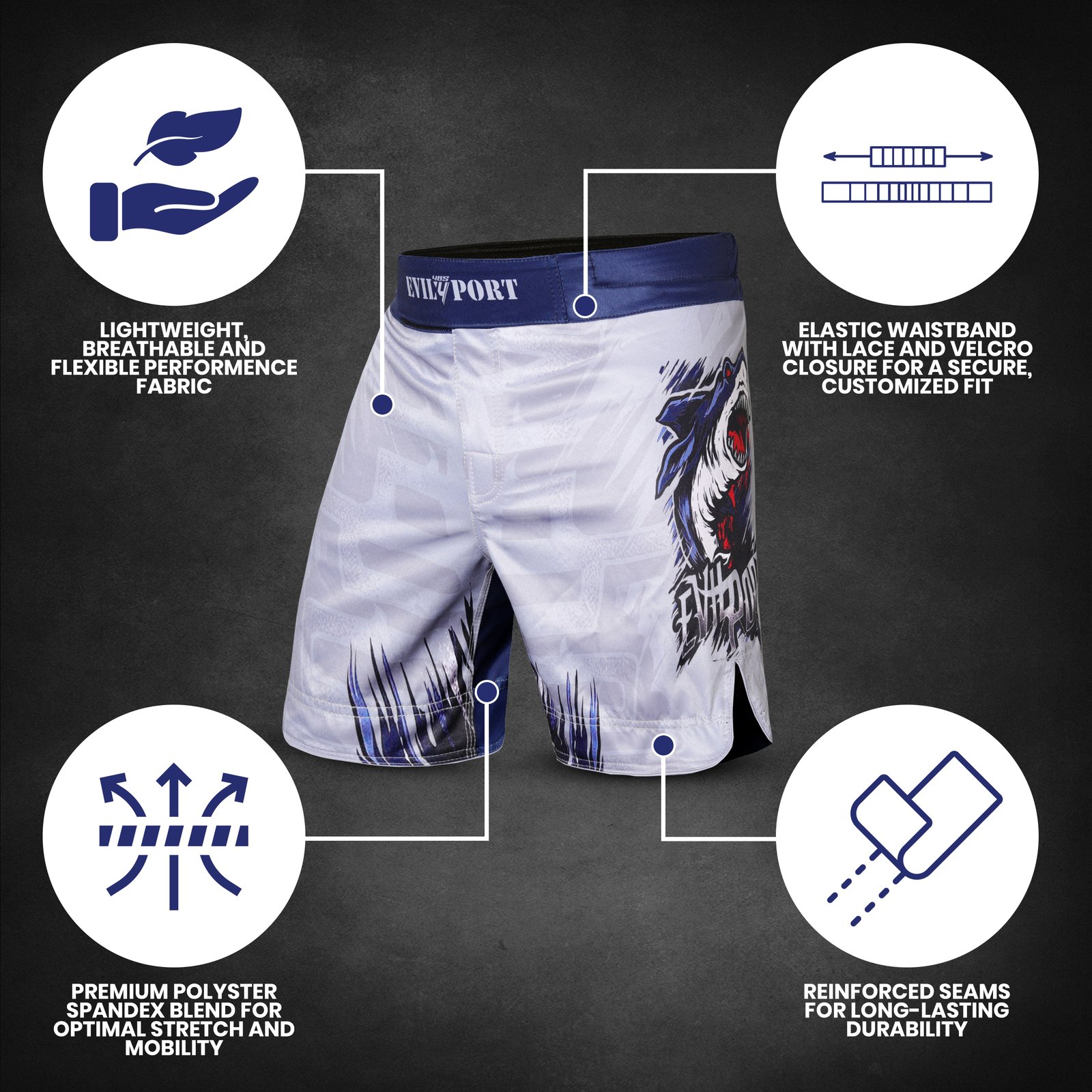 4B MMA Shorts| Lightweight High-Stretch Shorts for Men | Compression Fit, Secure Waistband & Flatlock Stitching | Grappling, BJJ, Muay Thai, Kickboxing & Gym Training Search this page - Image 5