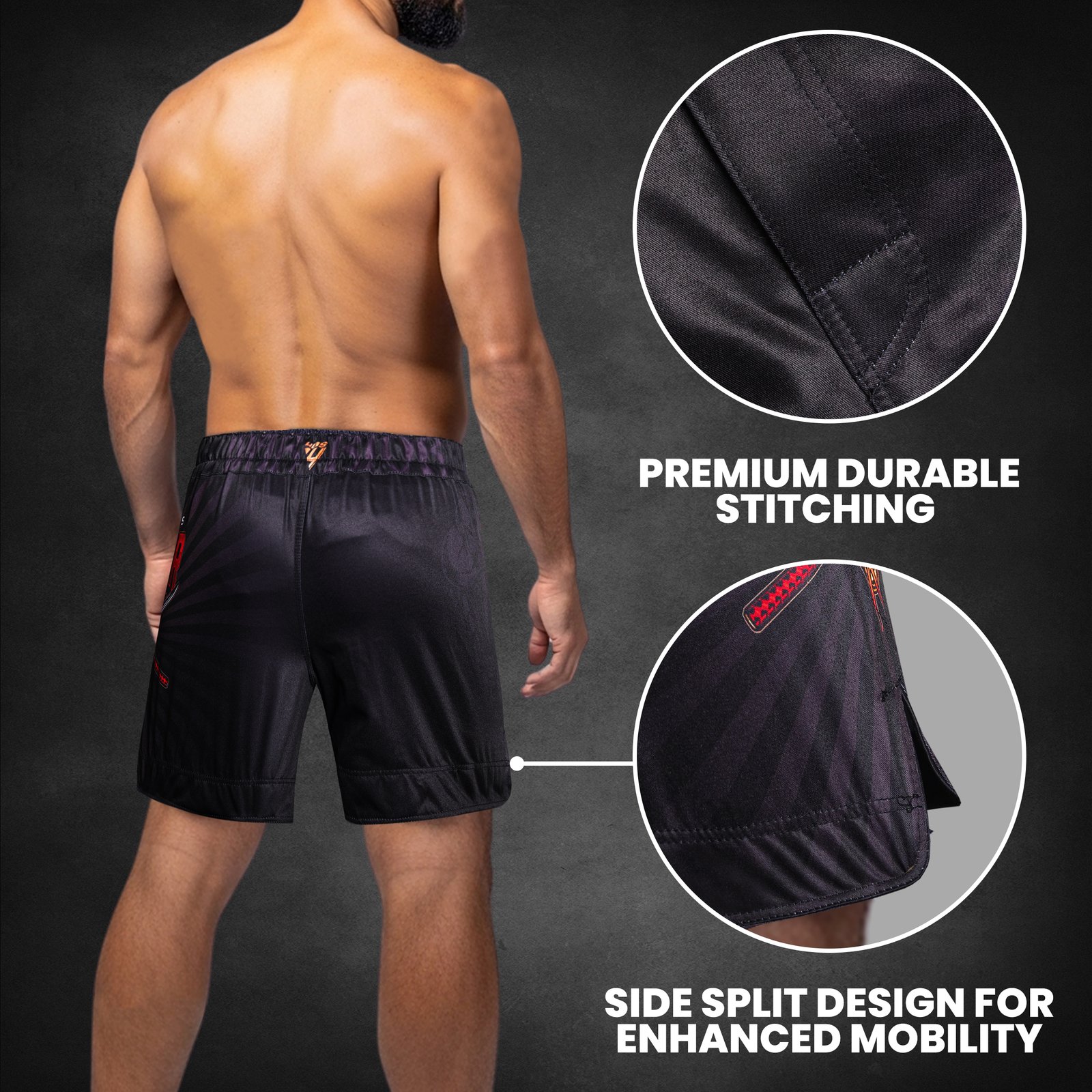4B MMA Shorts| Lightweight High-Stretch Shorts for Men | Compression Fit, Secure Waistband & Flatlock Stitching | Grappling, BJJ, Muay Thai, Kickboxing & Gym Training Search this page - Image 5