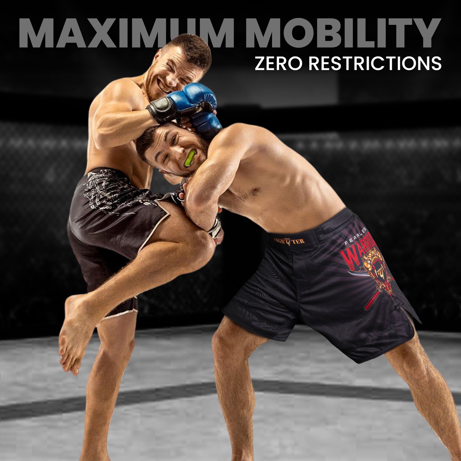 4B MMA Shorts| Lightweight High-Stretch Shorts for Men | Compression Fit, Secure Waistband & Flatlock Stitching | Grappling, BJJ, Muay Thai, Kickboxing & Gym Training Search this page - Image 6